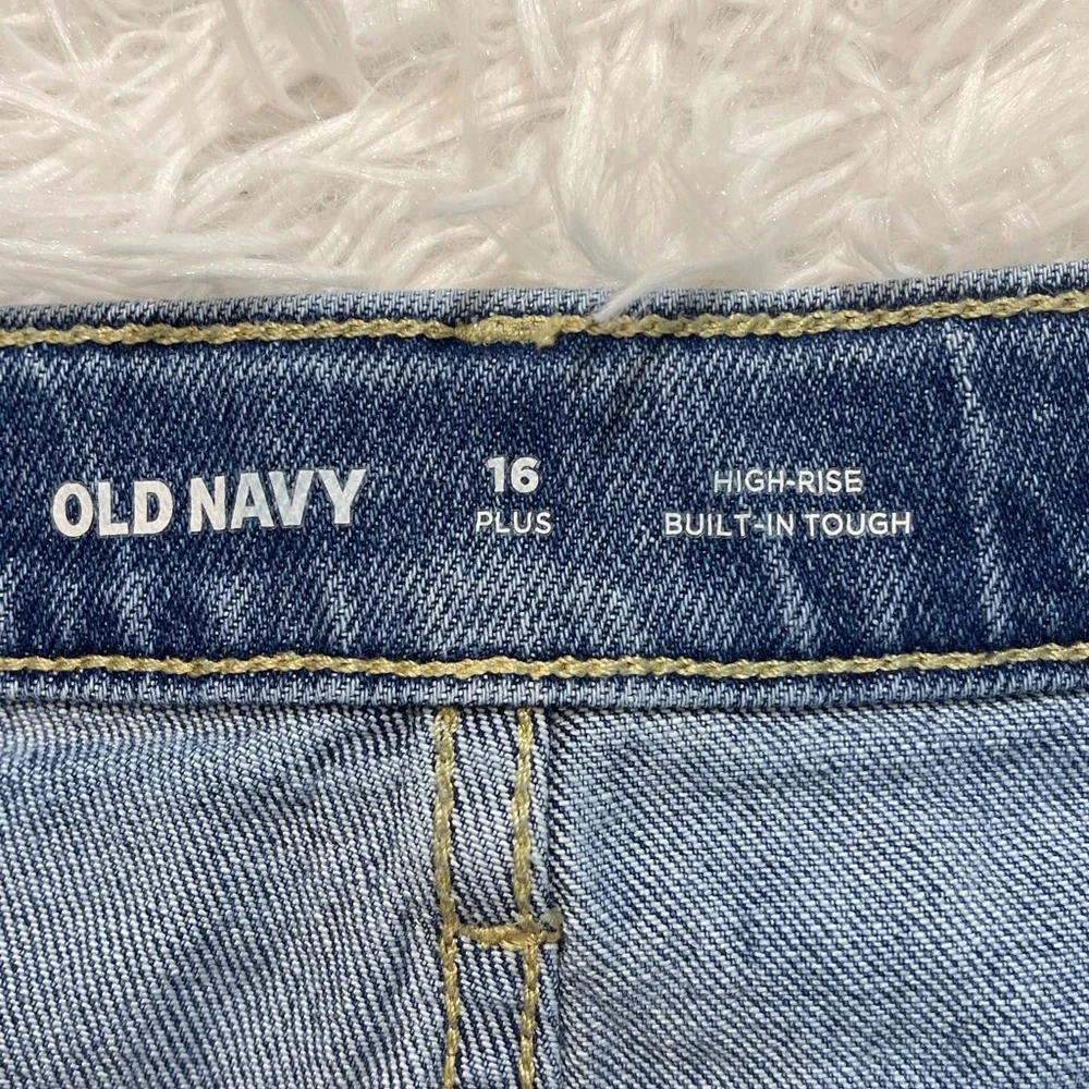 Old Navy HIGH RISE GIRLS SIZE 16 PLUS  Light Blue Jean Shorts with lace on sides